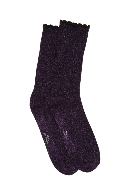 Chaussettes paillettes violettes ICHI